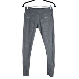 Mondetta Gray Space Dye Mid Rise Front Zipper Activewear Workout Leggings Size M
